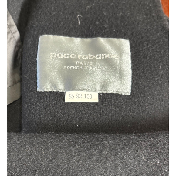 Paco Rabanne Women’s Designer Wrap Coat Sz M Luxury Old Money Classic Wool Blend - Picture 11 of 11